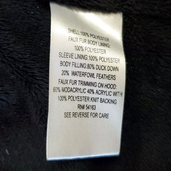 Calvin Klein Womens Down Puffer Coat L Purple Gray Faux Fur Trim Removable Hood - Picture 7 of 16